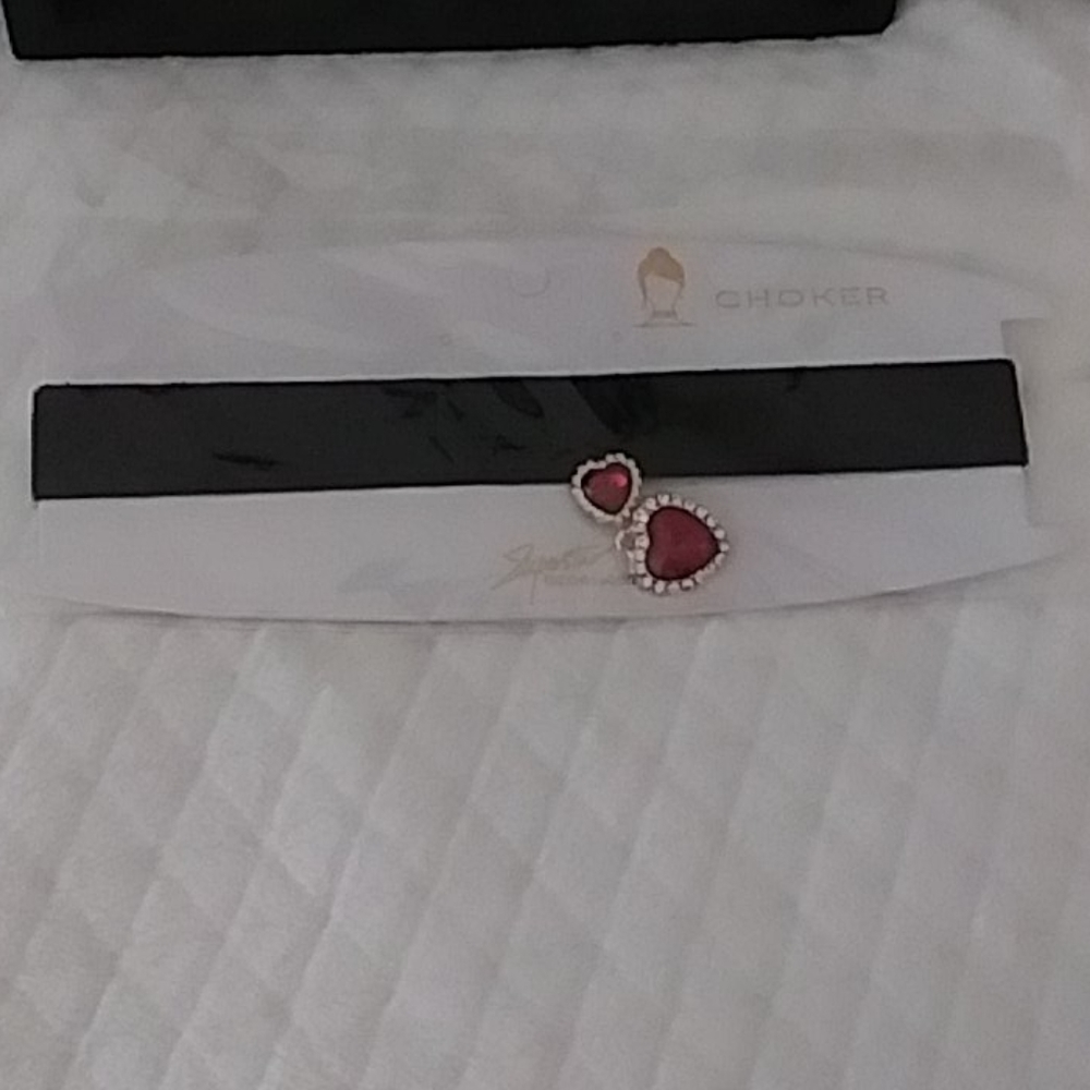 Diamond Heart Pendant Choker Necklace